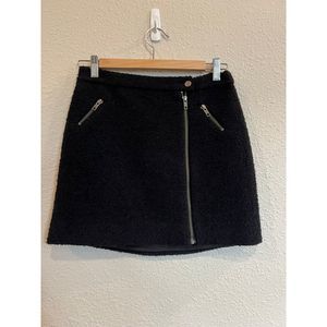 Joie Black Wool Zipper Mini Skirt Black Size XS a394